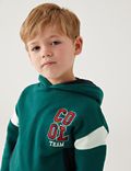Μπλούζα με κουκούλα, με σλόγκαν Cool Team και υψηλή περιεκτικότητα σε βαμβάκι (2-7 ετών)