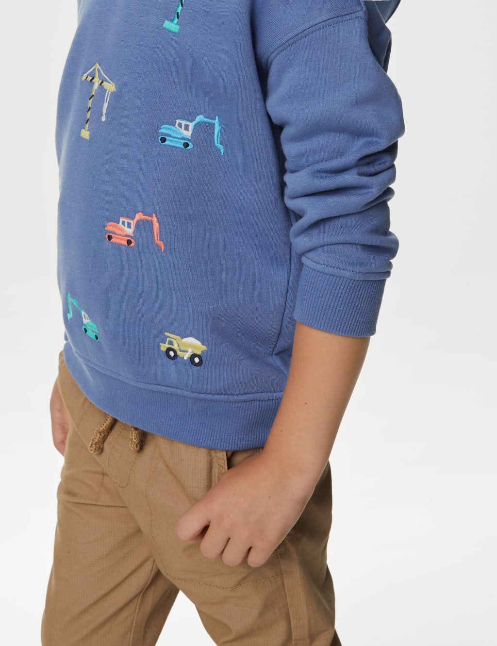 Cotton Rich Embroidered Transport Hoodie (2-8 Yrs) image 3