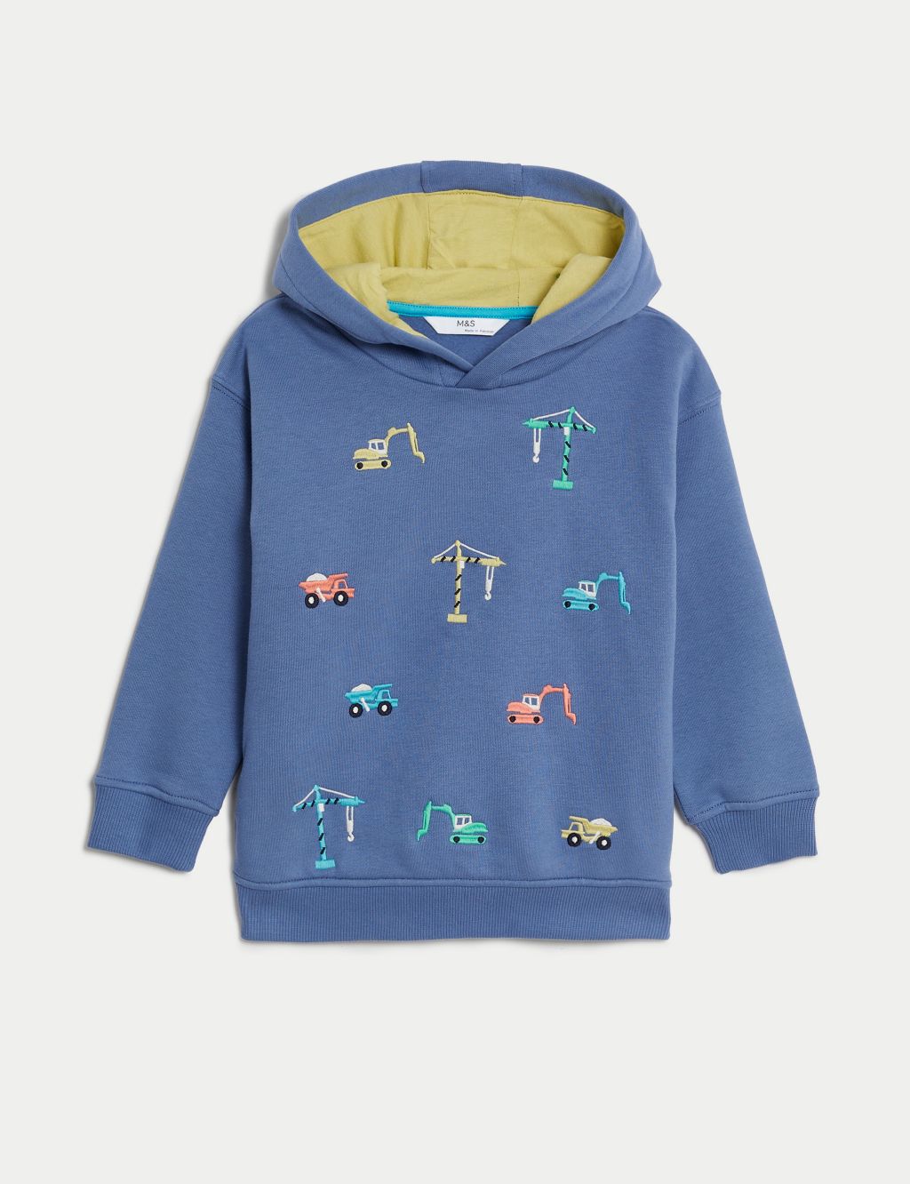 Cotton Rich Embroidered Transport Hoodie (2-8 Yrs) image 2