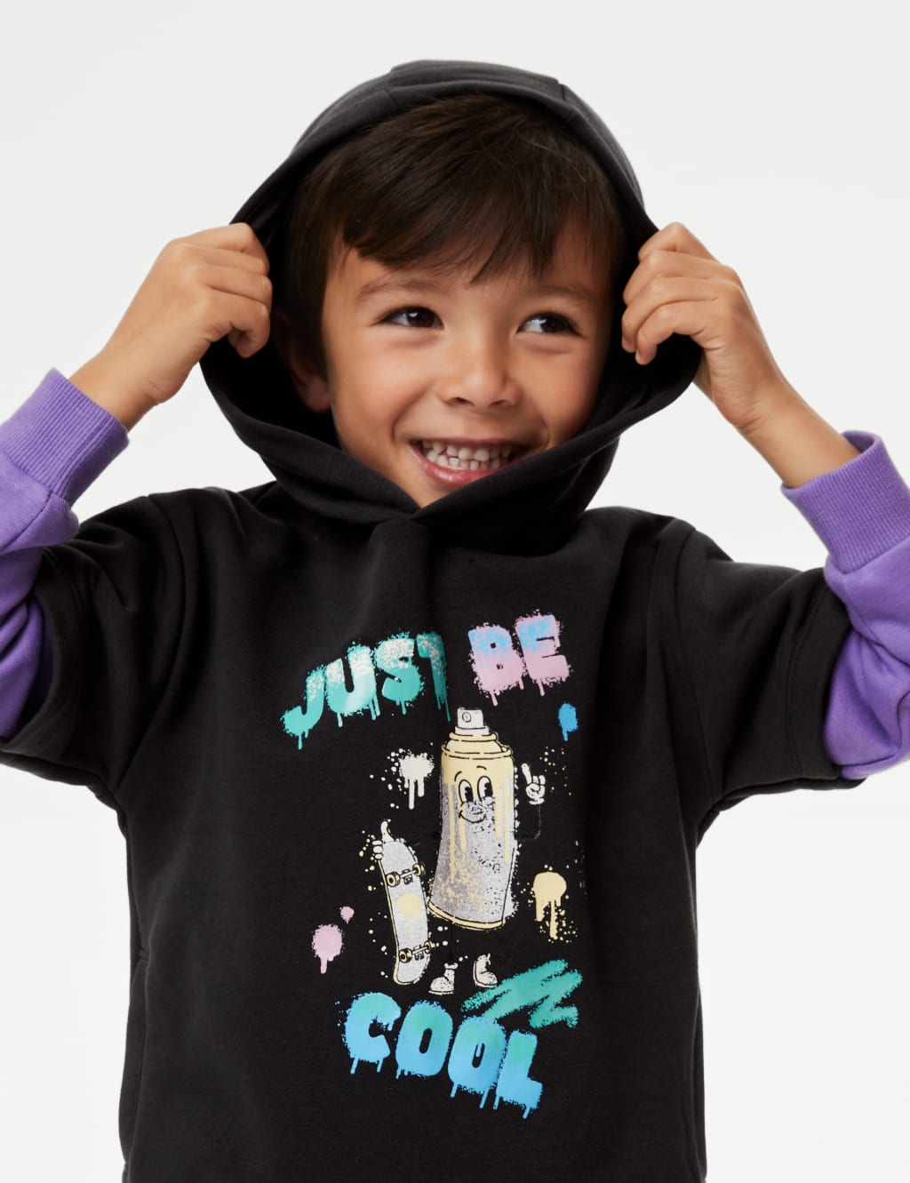 Cotton Rich Layered Varsity Hoodie (2-8 Yrs) image 3