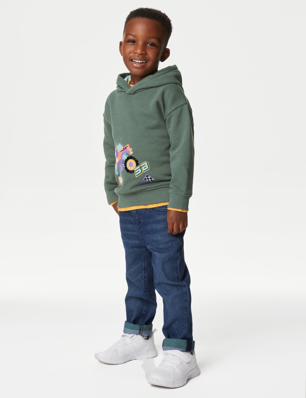 Cotton Rich Monster Truck Hoodie (2-8 Yrs) image 3