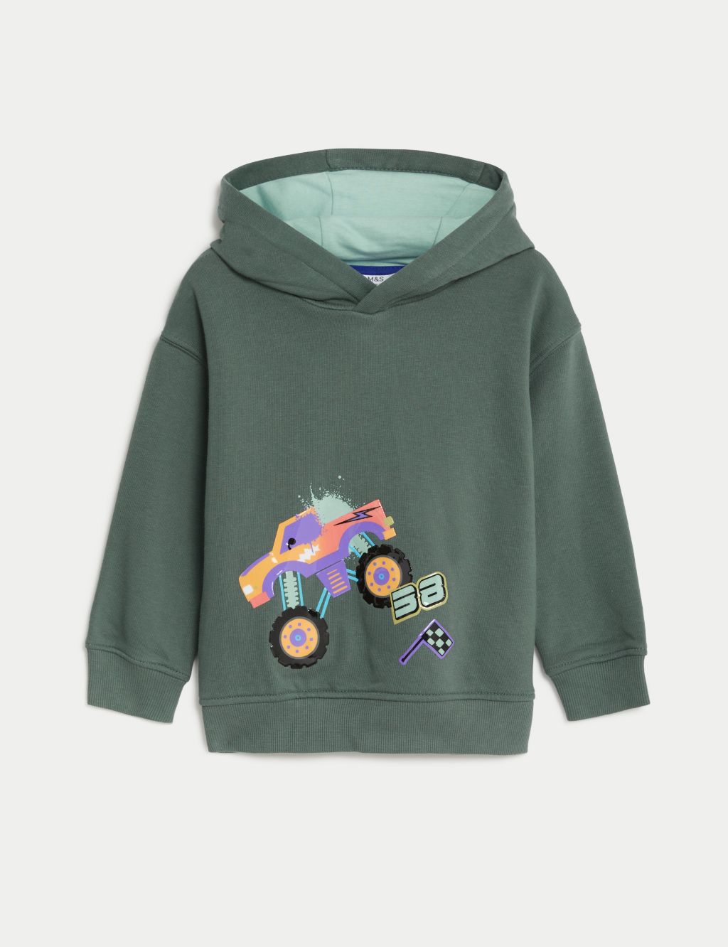Cotton Rich Monster Truck Hoodie (2-8 Yrs) image 2