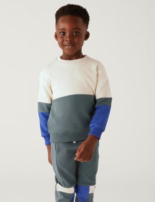 

M&S Collection Sudadera de algodón de bloques de color (2-8 años) - Multi, Multi