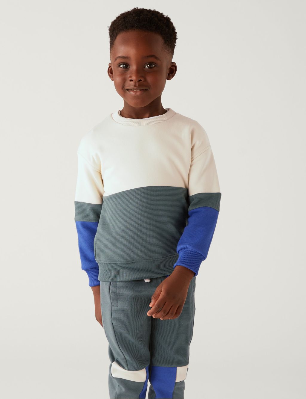 Cotton Rich Colour Block Sweatshirt (2-8 Yrs) image 1