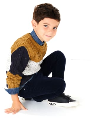 Pull en maille torsad&eacute;e &agrave; rayures (du 3&nbsp;mois au 7&nbsp;ans)