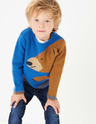 Pull en maille &agrave; imprim&eacute; ours (du 3&nbsp;mois au 7&nbsp;ans)