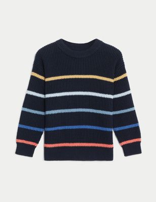 Pure Cotton Striped Knitted Jumper (2-8 Yrs)