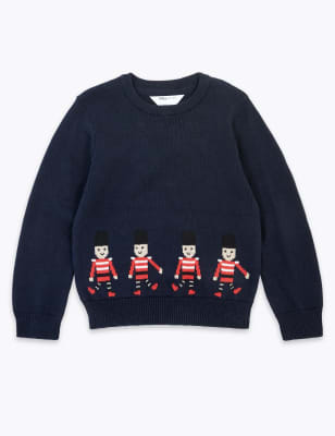 Bavlněn&yacute; svetr s&nbsp;voj&aacute;čky (3&nbsp;měs&iacute;ce&nbsp;&ndash; 7&nbsp;let)