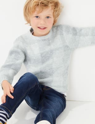 Pull en maille &agrave; carreaux (du 3&nbsp;mois au 7&nbsp;ans)