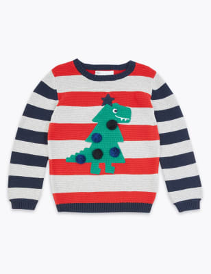 Proužkovan&yacute; bavlněn&yacute; svetr s&nbsp;motivem stromu (3&nbsp;měs&iacute;ce&nbsp;&ndash; 7&nbsp;let)