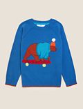 Pure Cotton Skating Bear Knitted Jumper (2-7 Yrs)