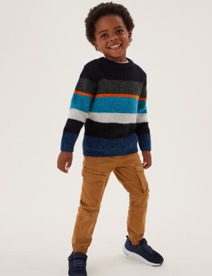 

Boys M&S Collection Knitted Striped Jumper (2-7 Yrs) - Multi, Multi