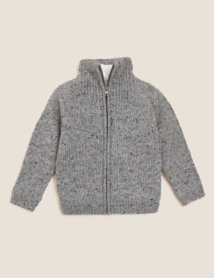 

Boys M&S Collection Neppy Zip Jumper (2-7 Yrs) - Grey Marl, Grey Marl