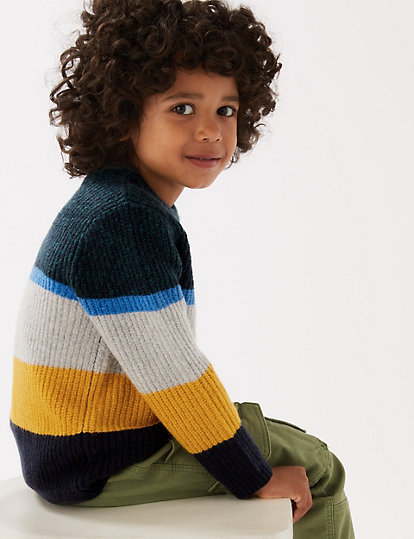 Striped Knitted Jumper (2 - 7 Yrs)