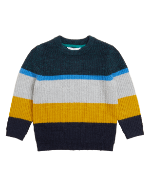 

Boys M&S Collection Striped Knitted Jumper (2 - 7 Yrs) - Multi, Multi