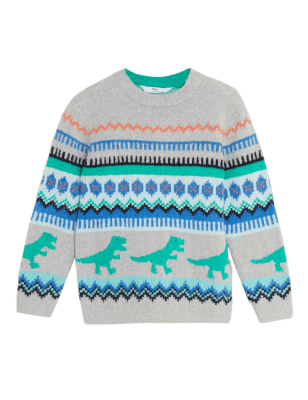 

M&S Collection Strickpullover mit Dinosaurier-Norwegermuster (2-7 J.) - Multi, Multi