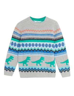 

Boys M&S Collection Dinosaur Fair Isle Knitted Jumper (2 -7 Yrs) - Multi, Multi