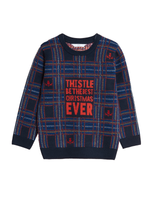 

Boys M&S Collection Mini Me Scottish Christmas Jumper (2 - 7 Yrs) - Navy Mix, Navy Mix