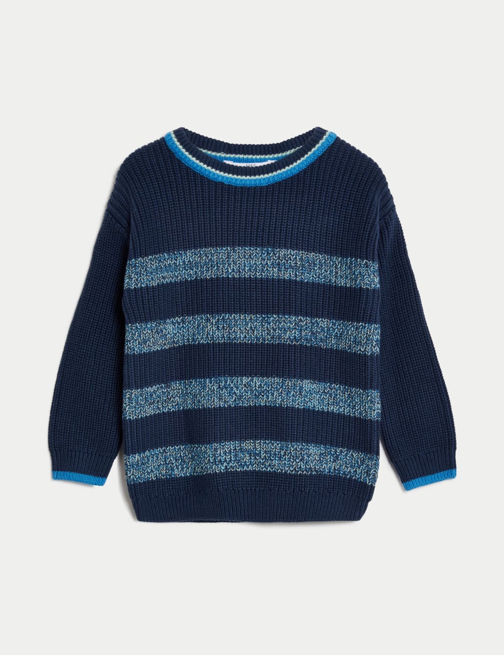 Pure Cotton Striped Knitted Jumper (2-8 Yrs) image 2
