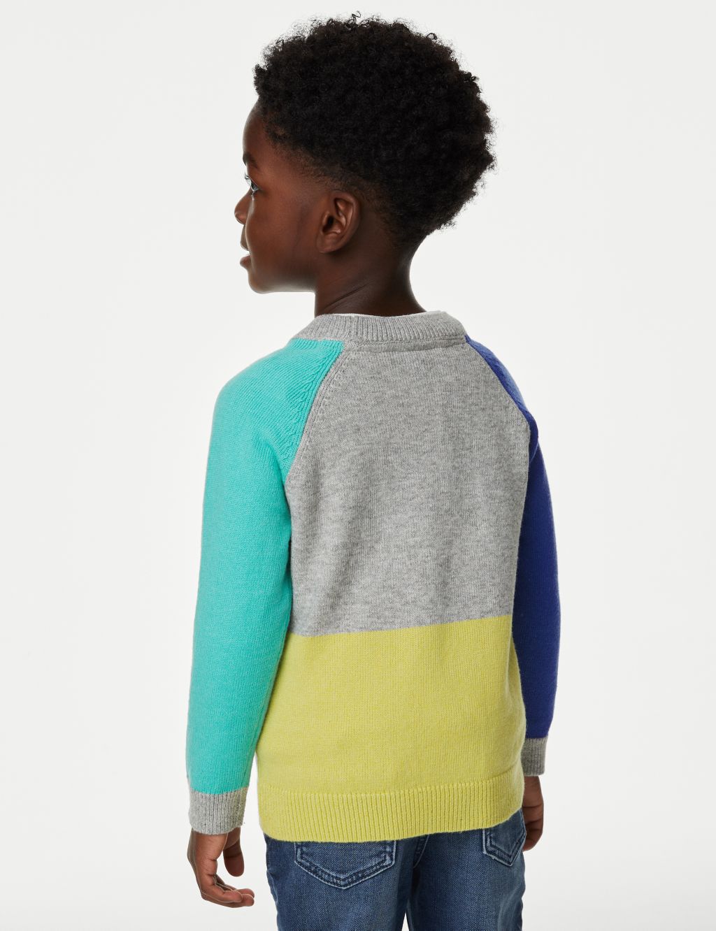 Cotton Rich Colour Block Knitted Jumper (2-8 Yrs) image 4