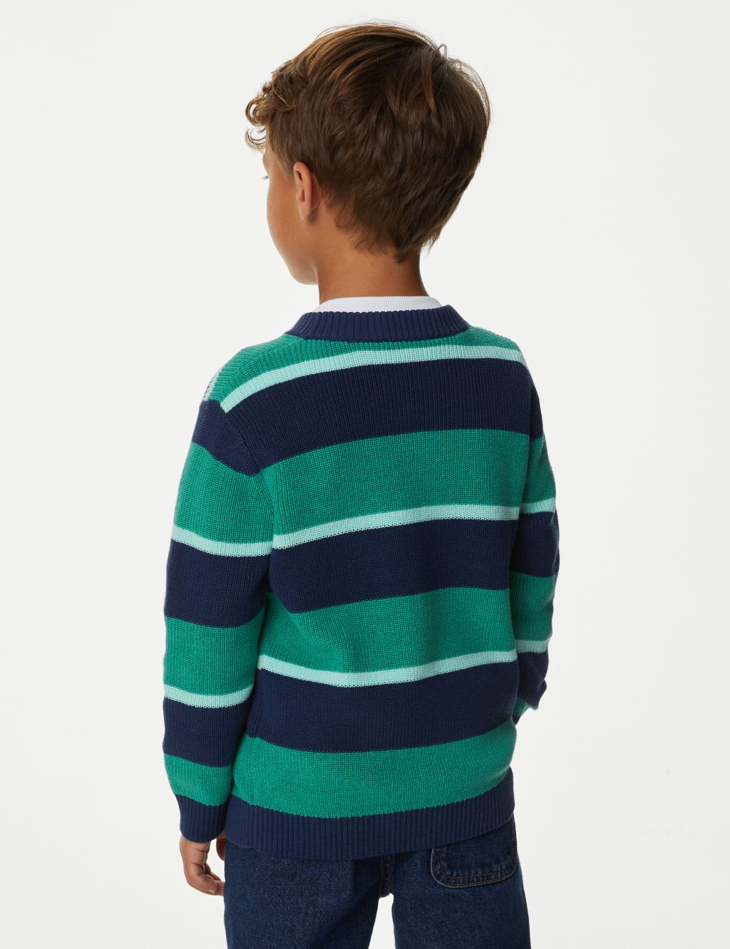 Pure Cotton Knitted Striped Jumper (2-8 Yrs) image 4