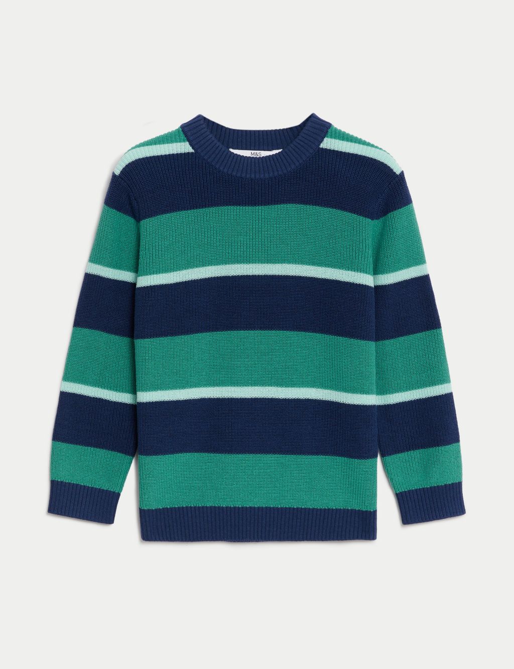 Pure Cotton Knitted Striped Jumper (2-8 Yrs) image 2