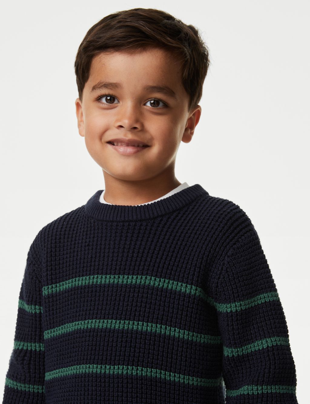 Pure Cotton Striped Knitted Jumper (2-8 Yrs) image 3