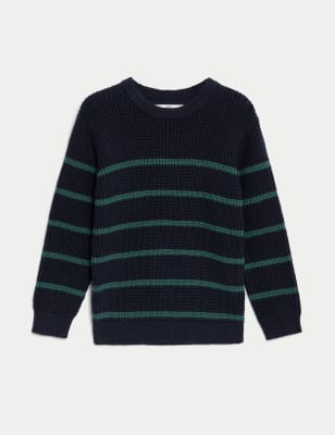 Pure Cotton Striped Knitted Jumper (2-8 Yrs)