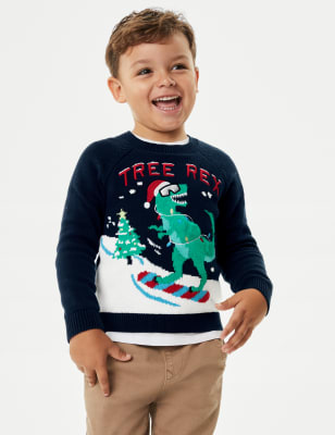 Childrens dinosaur 2024 christmas jumper