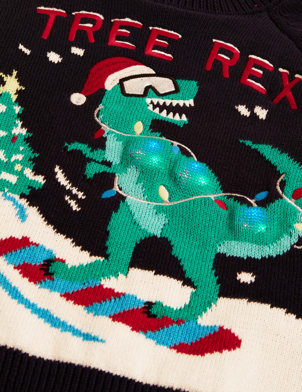 Light Up Christmas Dinosaur Knitted Jumper (2-8 Yrs) image 5