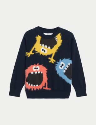 Cotton Rich Monster Knitted Jumper (2-8 Yrs)