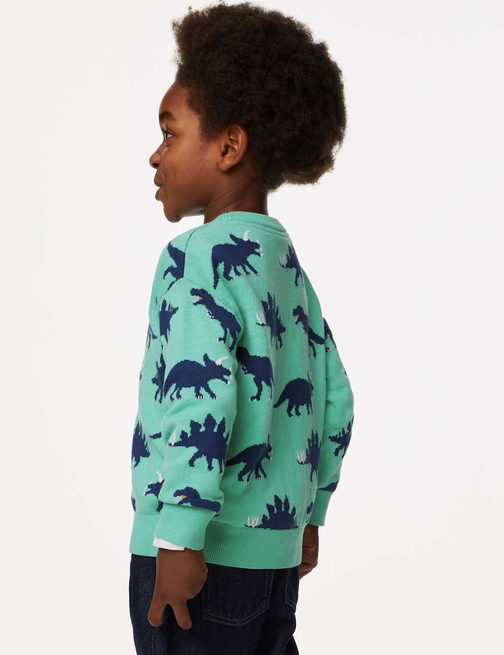 Pure Cotton Dinosaur Knitted Jumper (2-8 Yrs) image 4