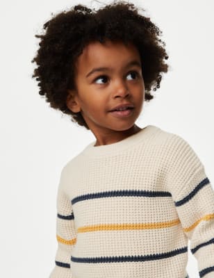 Striped cotton jumper sale