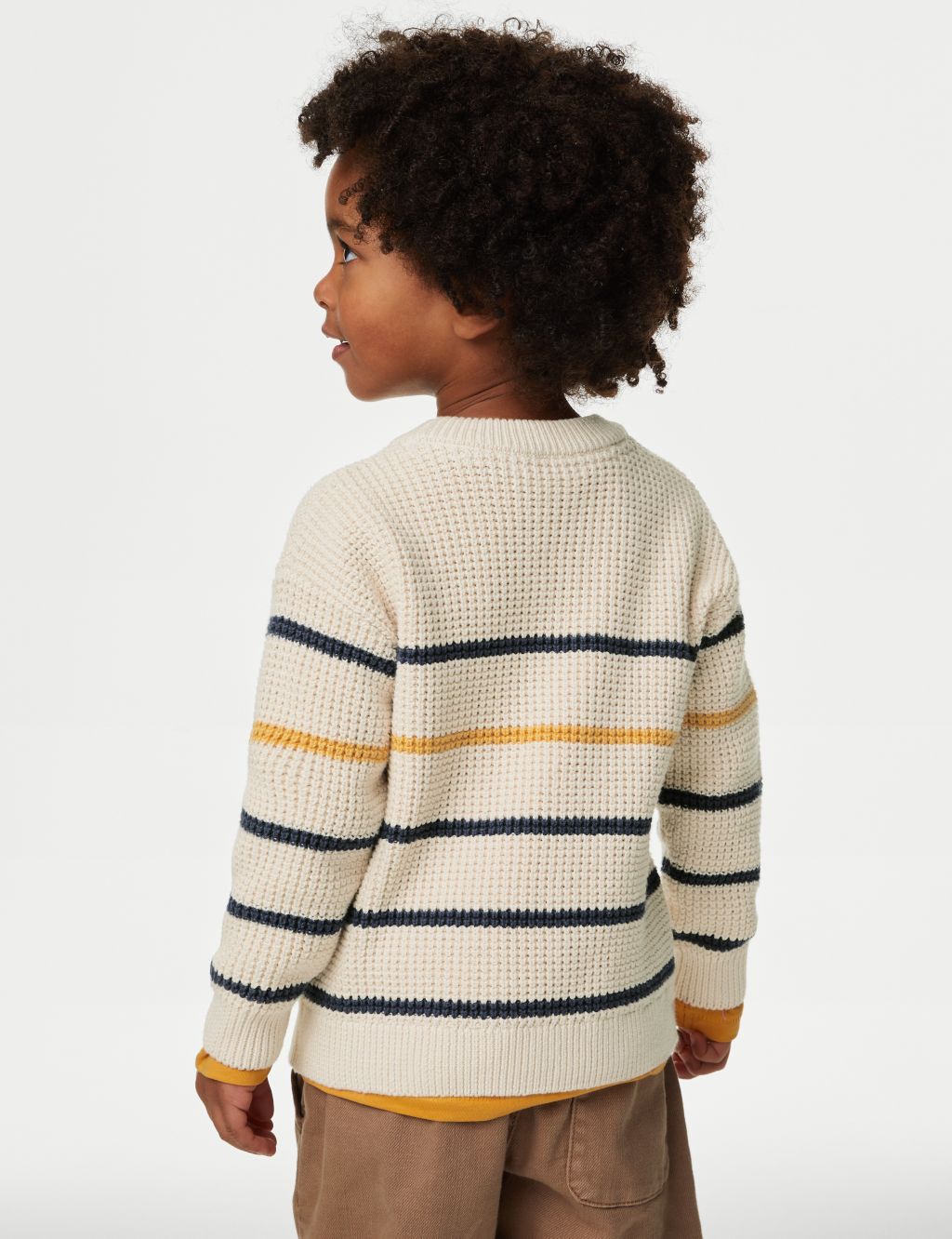 Pure Cotton Striped Knitted Jumper (2-8 Yrs) image 4