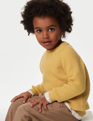 

Boys M&S Collection Cotton Blend Knitted Jumper (2-8 Yrs) - Yellow, Yellow