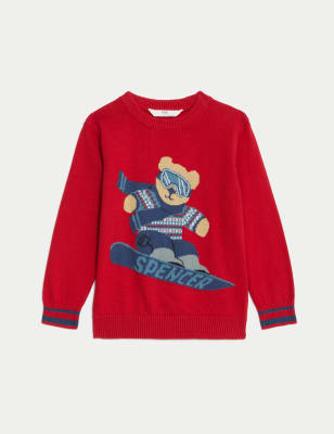 Pure Cotton Spencer Bear™ Knitted Jumper (2-8 Yrs) 5 of 6