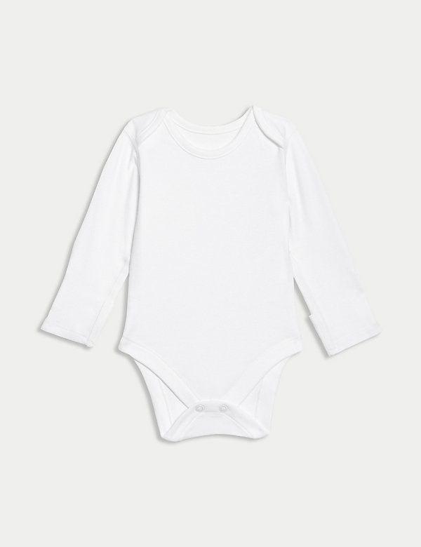 7pk Pure Cotton Long Sleeve Bodysuits (5lbs-3 Yrs) - IT