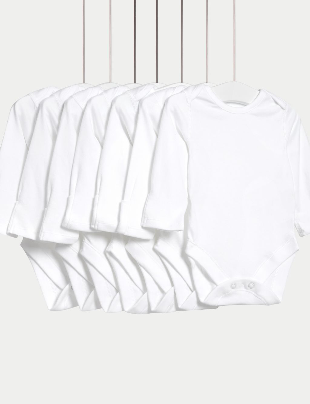 7pk Pure Cotton Long Sleeve Bodysuits (5lbs-3 Yrs) image 1