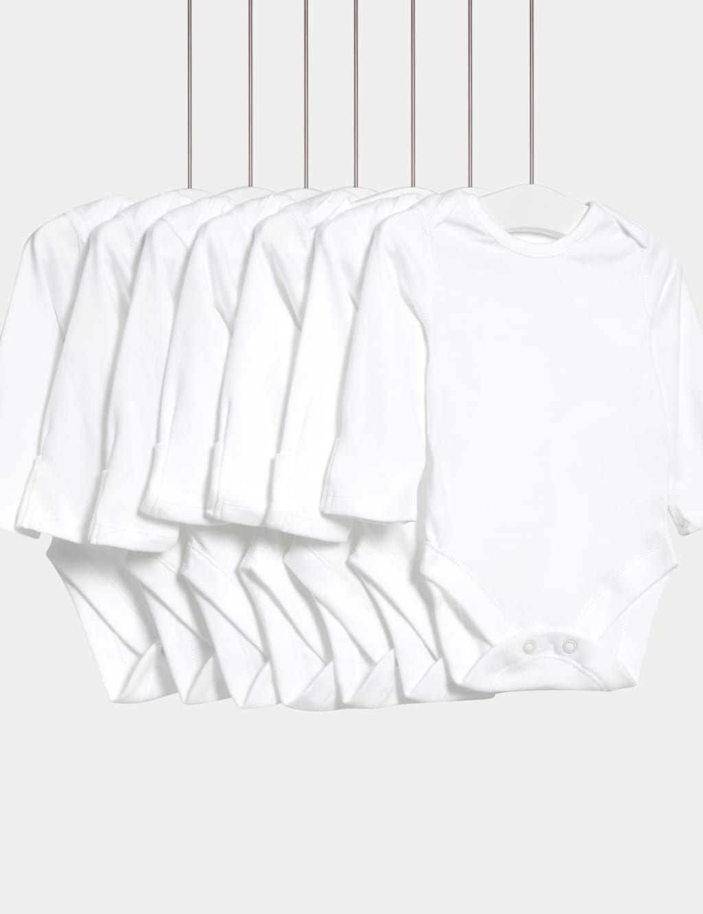 7pk Pure Cotton Long Sleeve Bodysuits (5lbs-3 Yrs) image 1