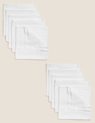 

Unisex,Boys,Girls M&S Collection 10pk Pure Cotton Muslin Squares - White, White