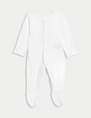 

Unisex,Boys,Girls M&S Collection 3pk Pure Cotton Sleepsuits (0-3 Yrs) - White, White