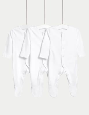 

M&S Collection Pack de 3 pijamas para bebé 100% algodón (5 lbs-3 años) - White, White