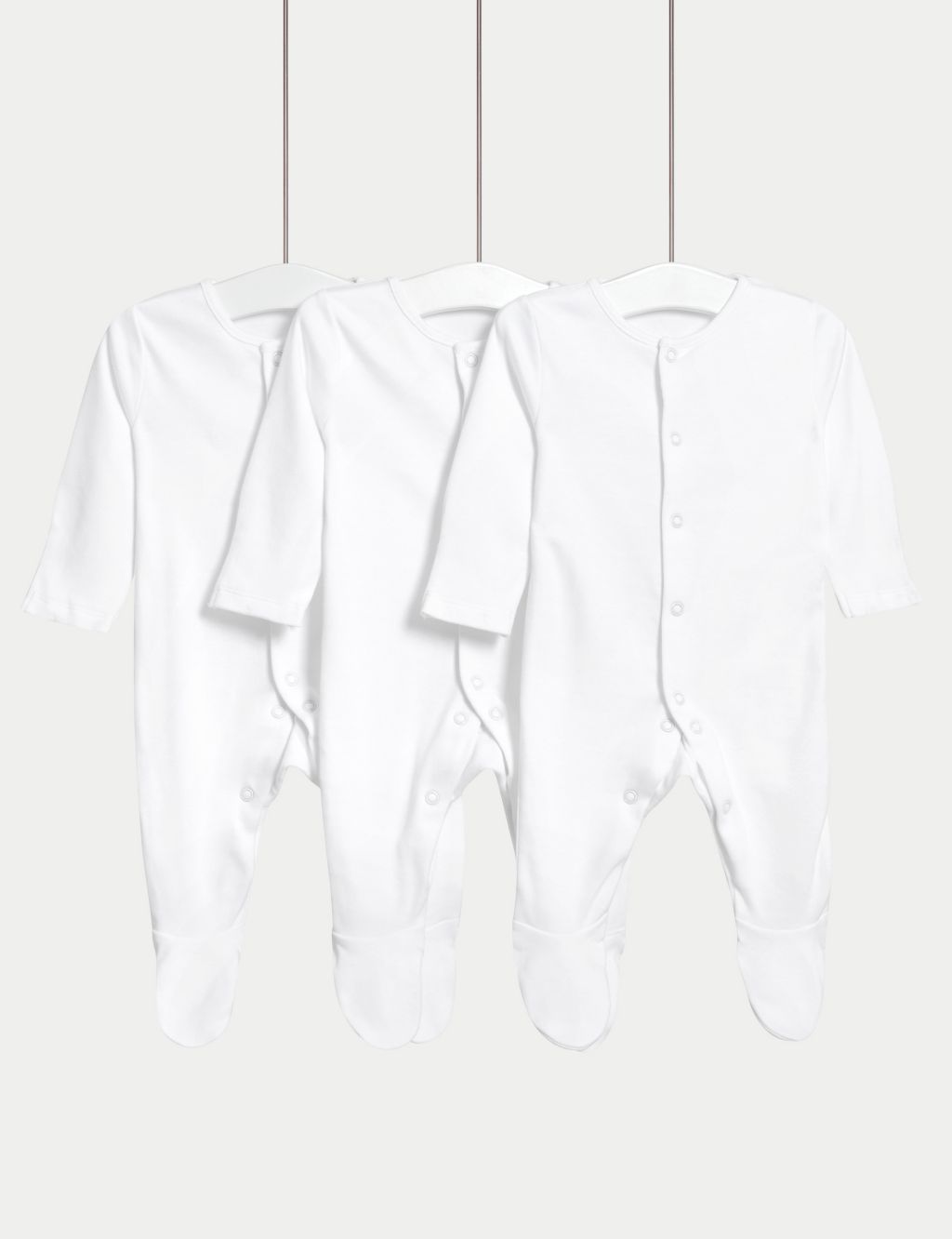 3pk Pure Cotton Sleepsuits (0-3 Yrs)