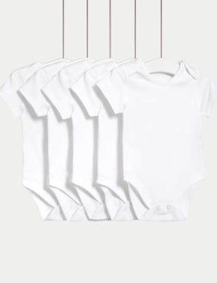 5pk Pure Cotton Bodysuits (5lbs-3 Yrs) - AL