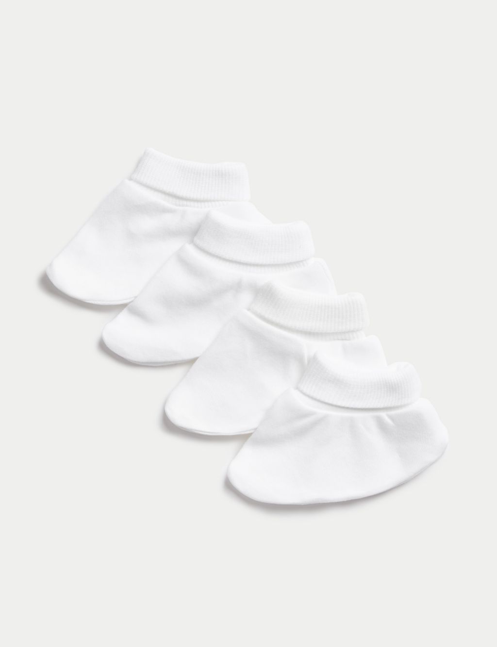 4pk Pure Cotton Booties (0-1 Yrs)