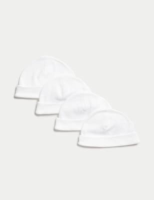 4pk Pure Cotton Hats (0-1 Yrs) - CA