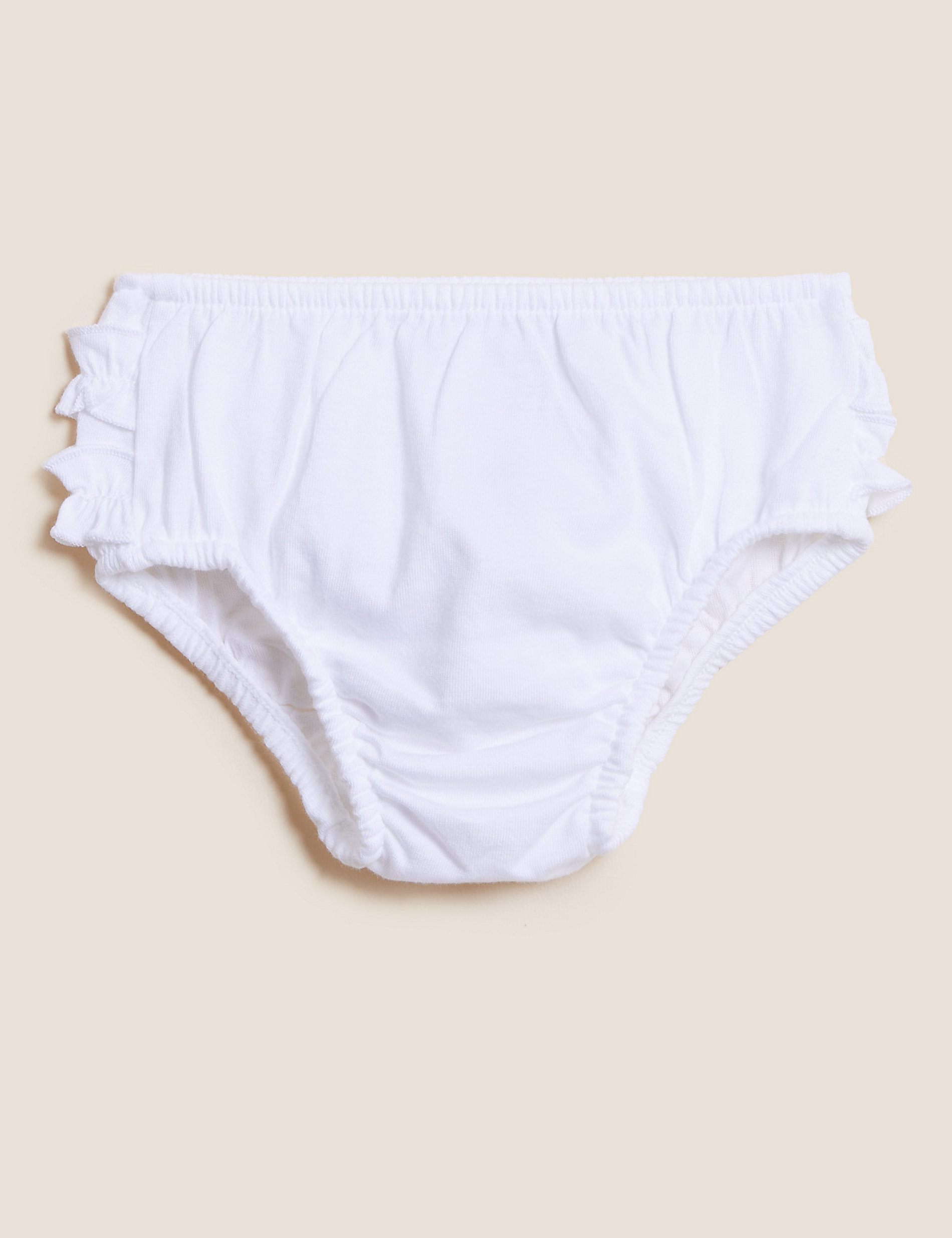 3pk Pure Cotton Frill Knickers (7lbs-3 Yrs)