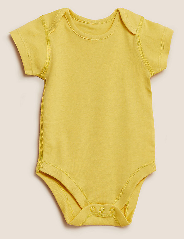 5pk Pure Cotton Ribbed Bodysuits (6½lbs - 3 Yrs) - MY