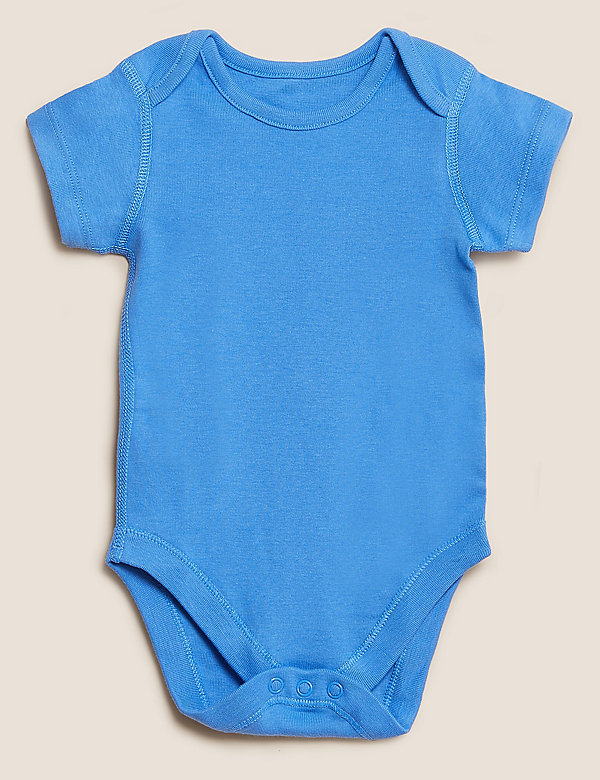 5pk Pure Cotton Ribbed Bodysuits (6½lbs - 3 Yrs) - KW