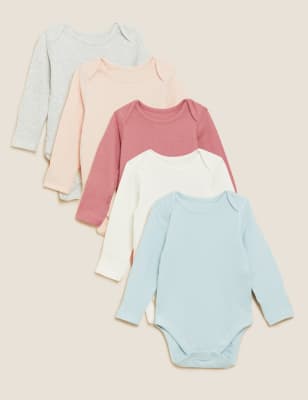 

M&S Collection Pack de 5 bodies 100% algodón (5 lbs-3 años) - Multi, Multi